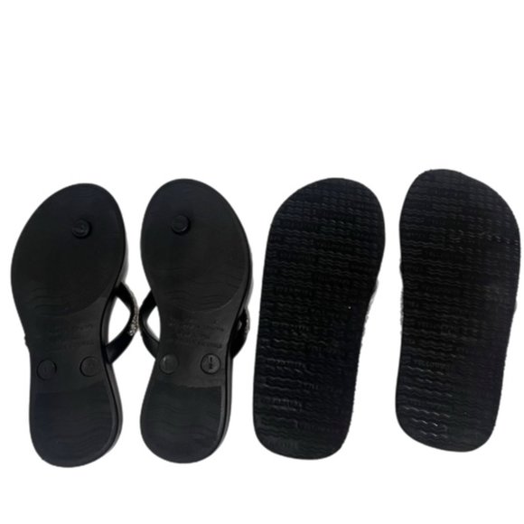 Bundle of Girl's Sparkly Flip Flops Size 1/2 - Picture 2 of 7